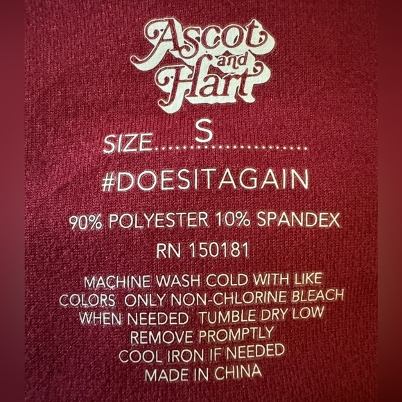 Ascot and Hart Leggings in Plum color, Sz Small, NWT original $28 - Picture 5 of 5